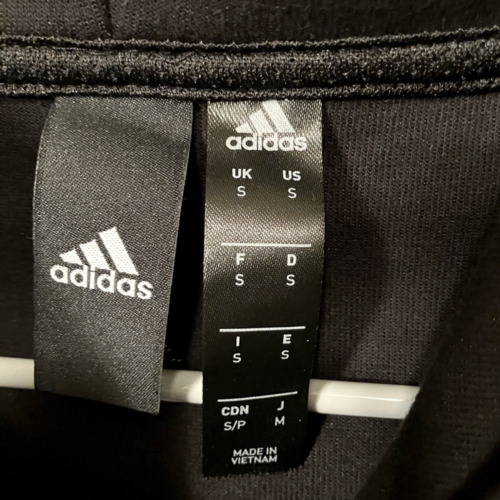 Men’s small VRCT “Team Adidas” hoodie, black with white text - Picture 4 of 5